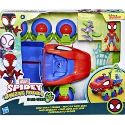 Marvel Spidey and His Amazing Friends Dino-Webs Crawler con Spidey e Goblin Raptor