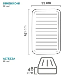 Materasso Gonfiabile Singolo Comfort-Plush Elevated Dura-Beam® Deluxe