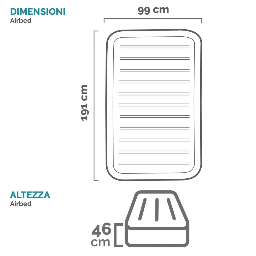 Materasso Gonfiabile Singolo Comfort-Plush Elevated Dura-Beam® Deluxe