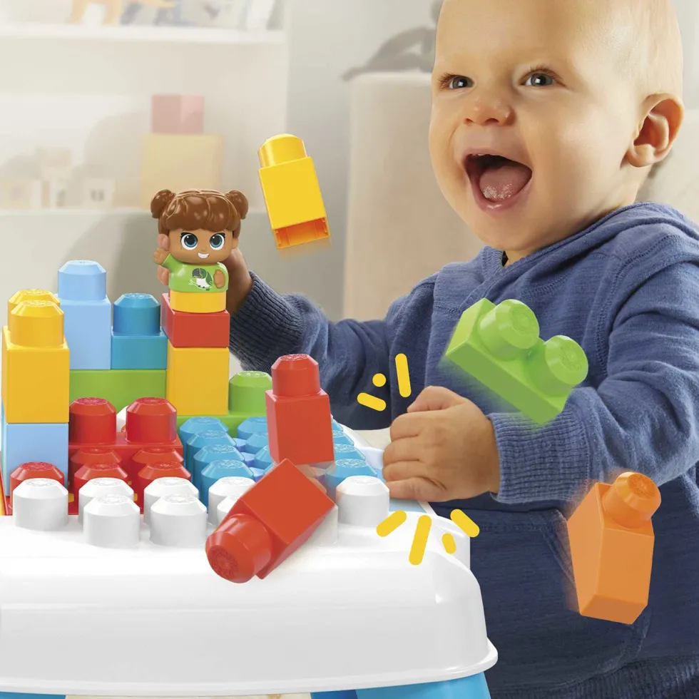 Mega Bloks Tavolo Costruzioni Bimbi 1+ con Blocchi e Personaggio