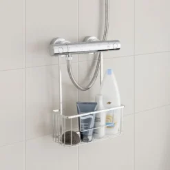 Mensola da bagno Portaoggetti con ganci Alluminium Cromo