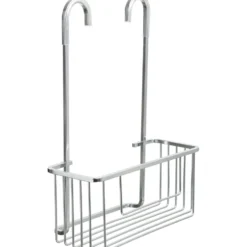 Mensola da bagno Portaoggetti con ganci Alluminium Cromo