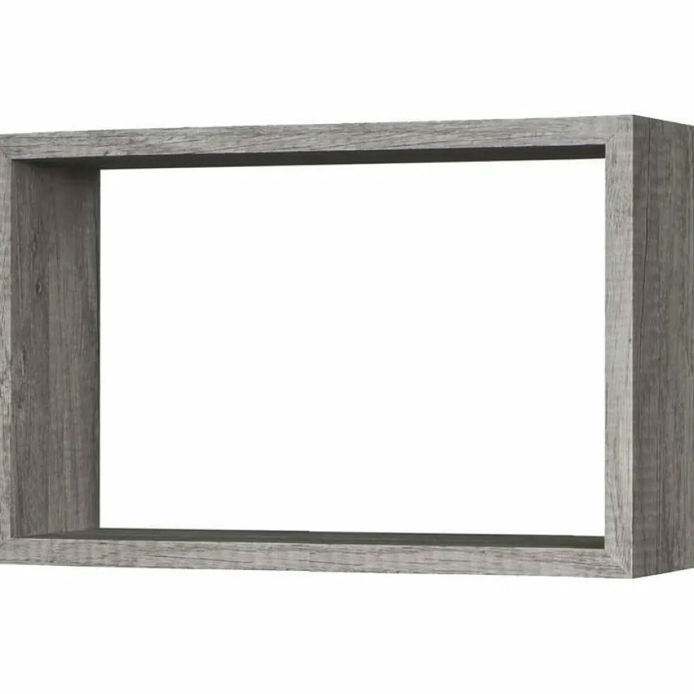 Mensole cubo da parete in legno Grigio