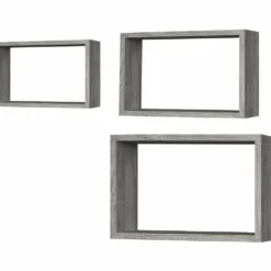 Mensole cubo da parete in legno Grigio