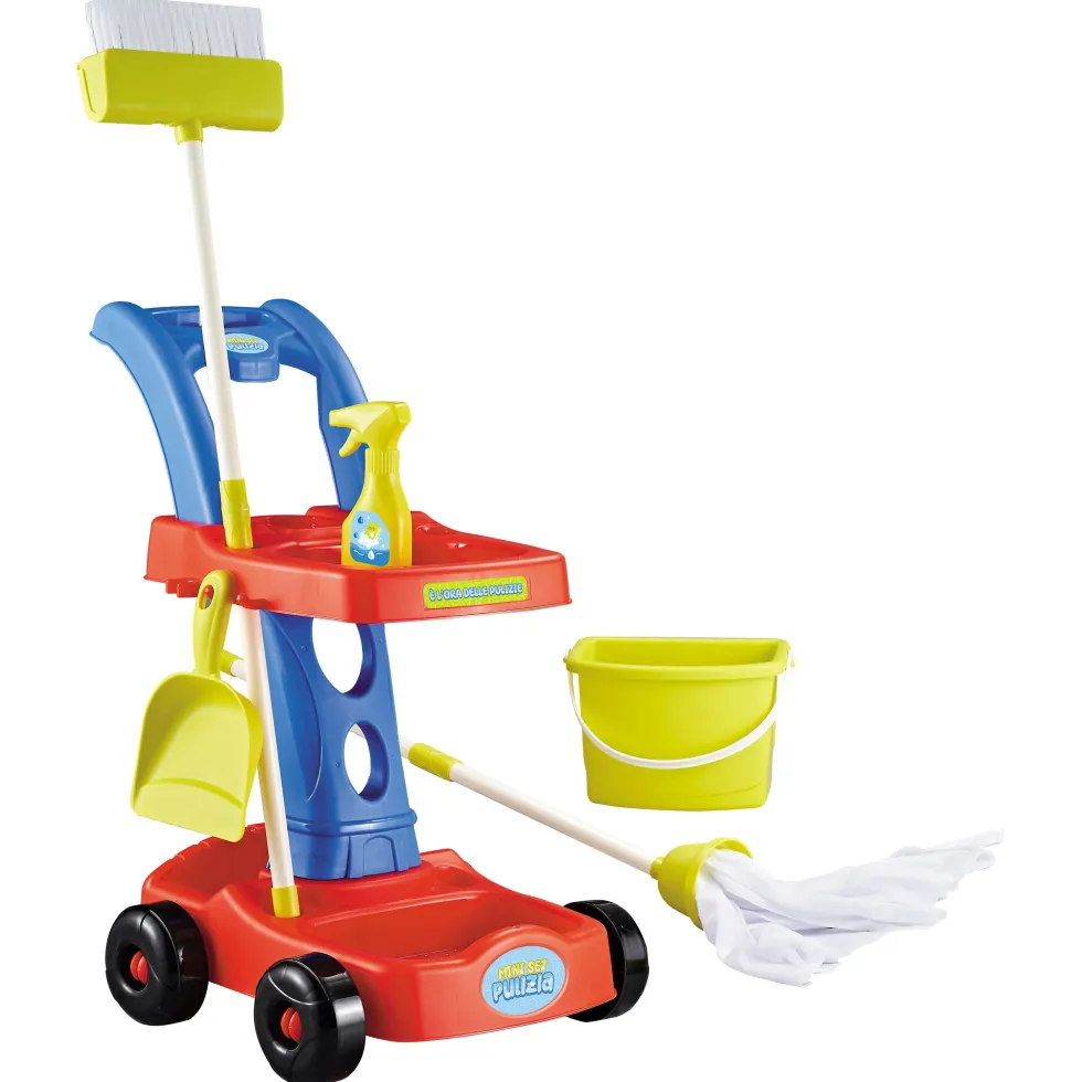 Mini Set Pulizia Carrello con Accessori per Bambini 8 pezzi