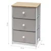 Mobiletto Multiuso 3 cassetti Legno Naturale e TNT Grigio Linea Woodhandy