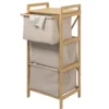 Mobiletto Portabiancheria 3 Scomparti Linea Bamboo h96x44x33 cm