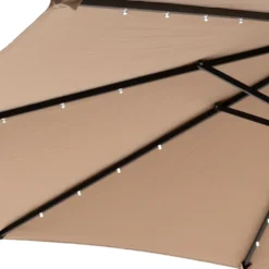Ombrellone da giardino con 32 LED e Pannello Solare Camel diametro 3 metri