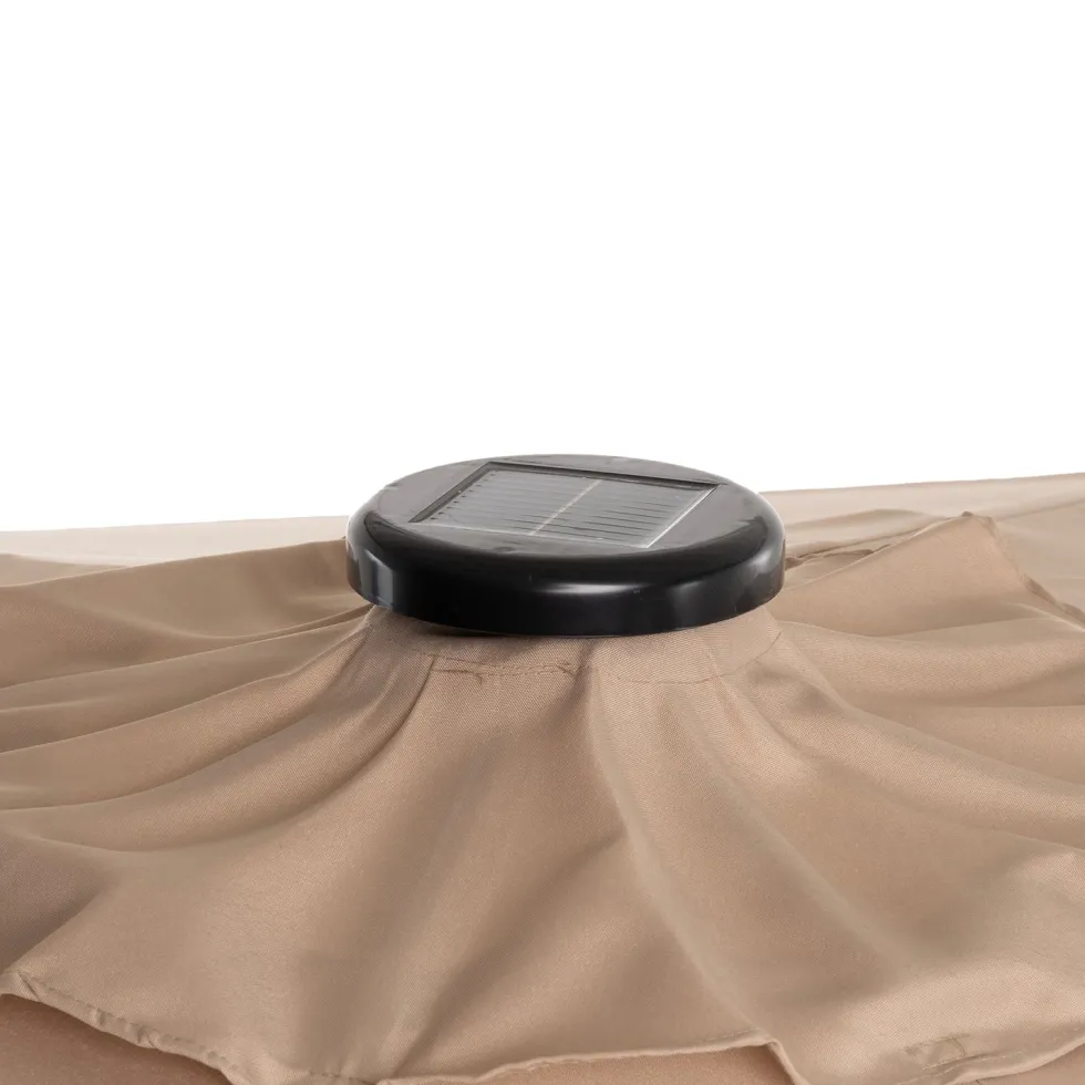 Ombrellone da giardino con 32 LED e Pannello Solare Camel diametro 3 metri