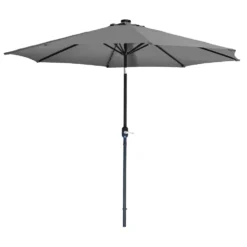 Ombrellone da giardino con 32 LED e Pannello Solare Grigio diametro 3 metri
