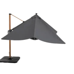 Ombrellone da giardino con LED e Pannello Solare Grigio 3x4 metri