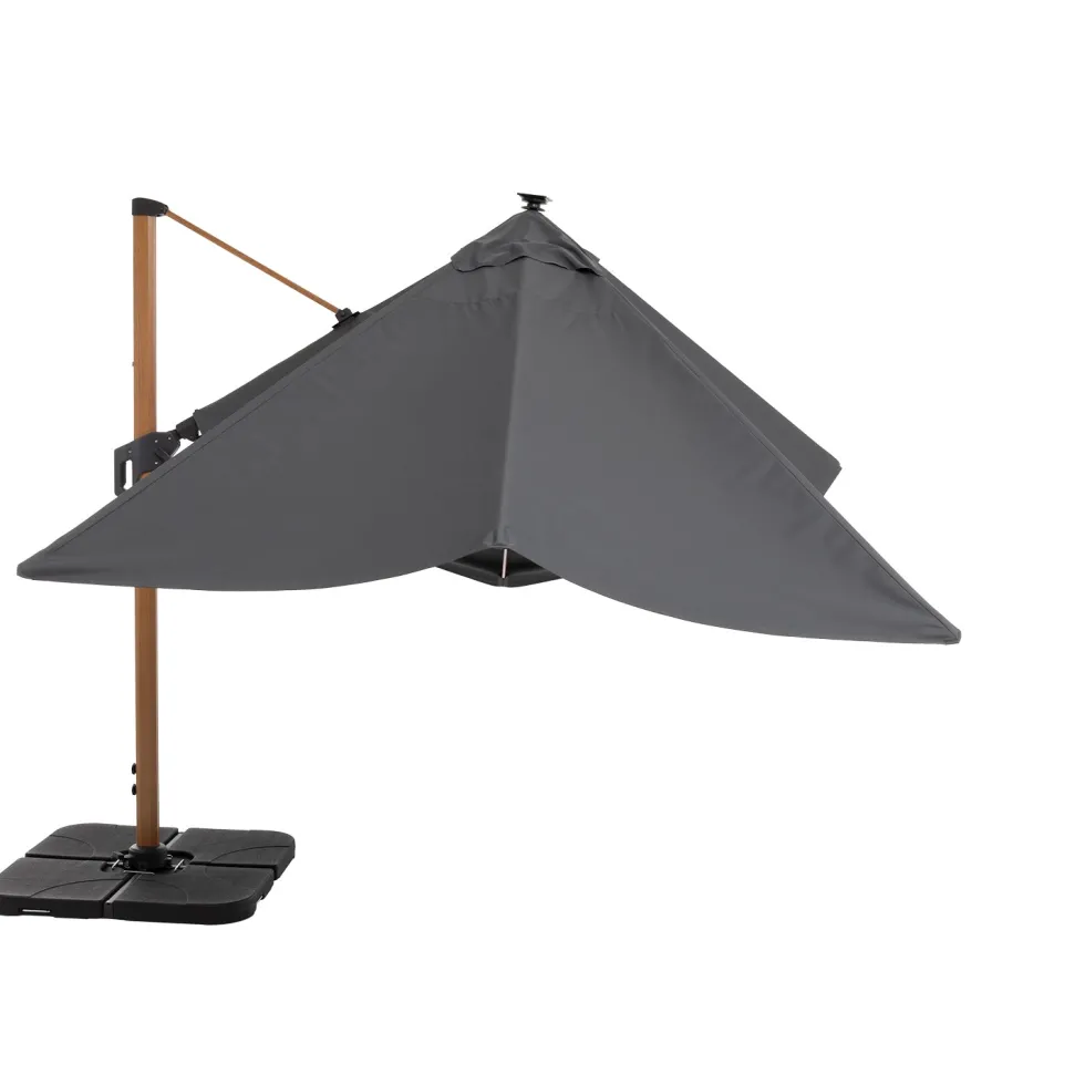 Ombrellone da giardino con LED e Pannello Solare Grigio 3x4 metri