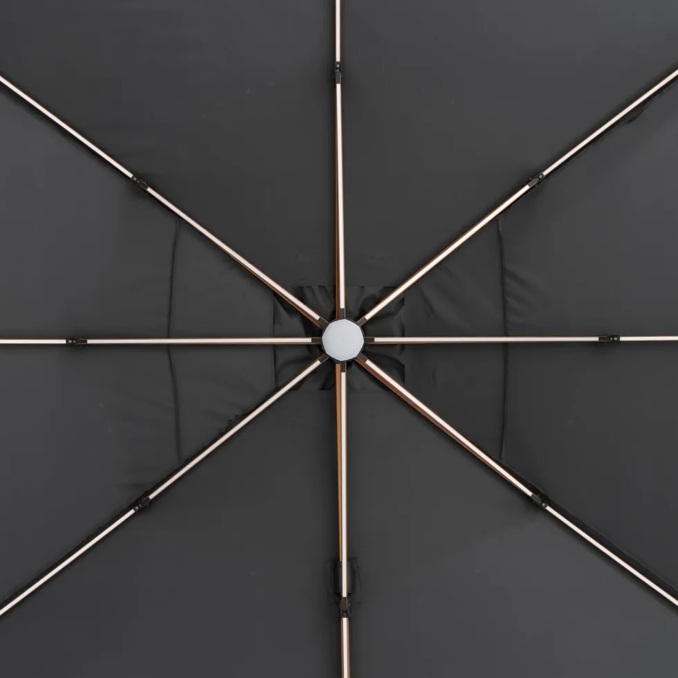 Ombrellone da giardino con LED e Pannello Solare Grigio 3x4 metri