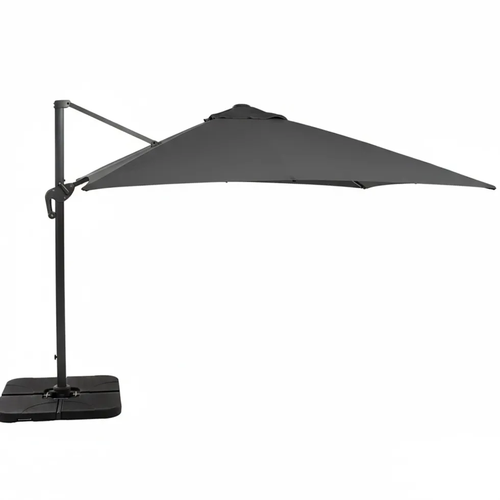 Ombrellone da giardino con LED e Pannello Solare Grigio 3x4 metri