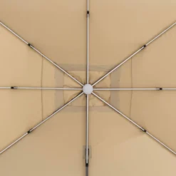 Ombrellone da giardino con LED e Pannello Solare Ècru 3x4 metri