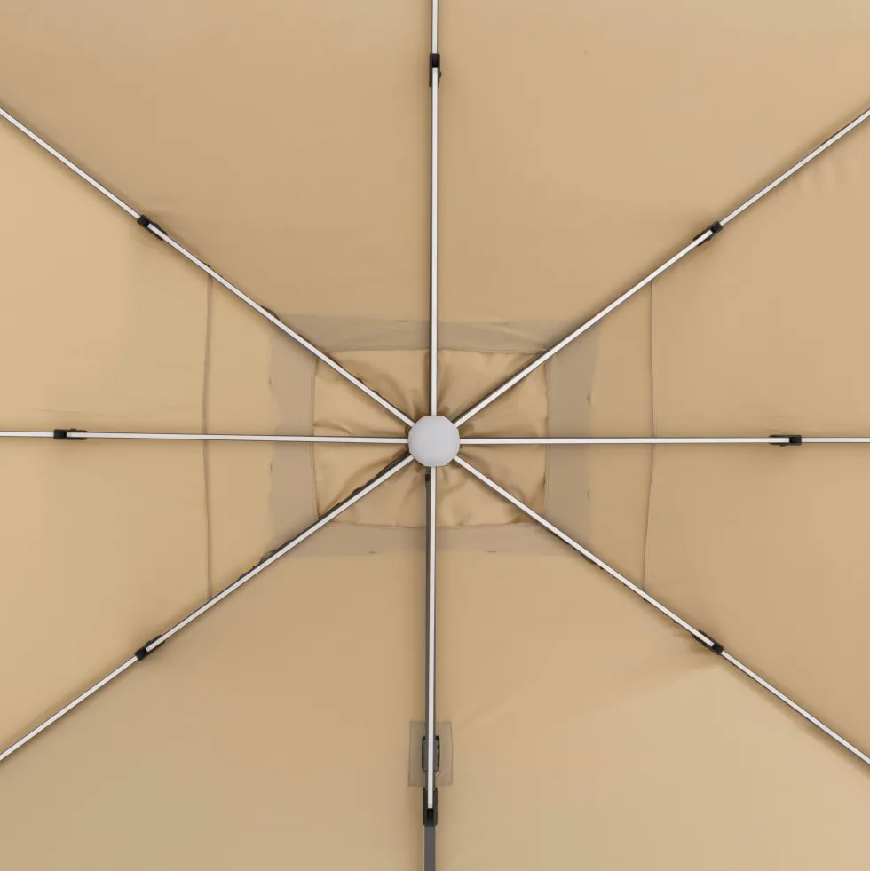 Ombrellone da giardino con LED e Pannello Solare Ècru 3x4 metri