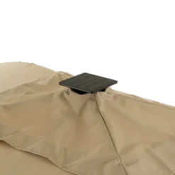 Ombrellone da giardino con LED e Pannello Solare Ècru 3x4 metri