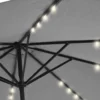 Ombrellone da giardino Decentrato con 32 LED e Pannello Solare Grigio diametro 3 metri