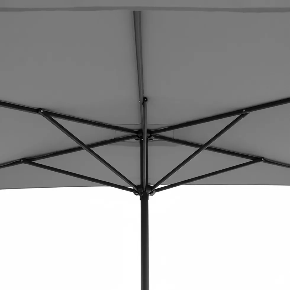 Ombrellone Decentrato a Semicerchio da Balcone con manovella Grigio h2,30x1,30 metri