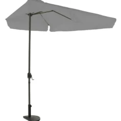 Ombrellone Decentrato a Semicerchio da Balcone con manovella Grigio h2,30x1,30 metri