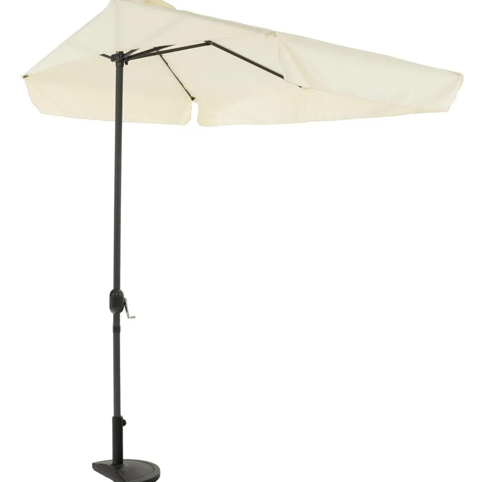 Ombrellone Decentrato a Semicerchio da Balcone con manovella Ècru h2,30x1,30 metri