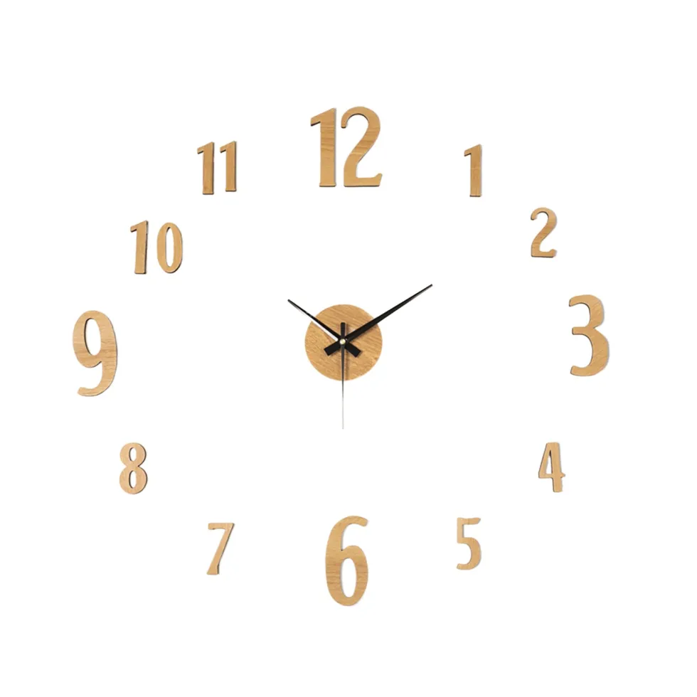 Orologio da Parete Adesivo Effetto Legno