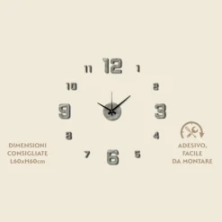 Orologio da Parete Adesivo Marble Fai da Te 60x60 cm