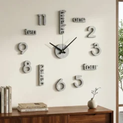 Orologio da Parete Adesivo Marble Fai da Te 60x60 cm