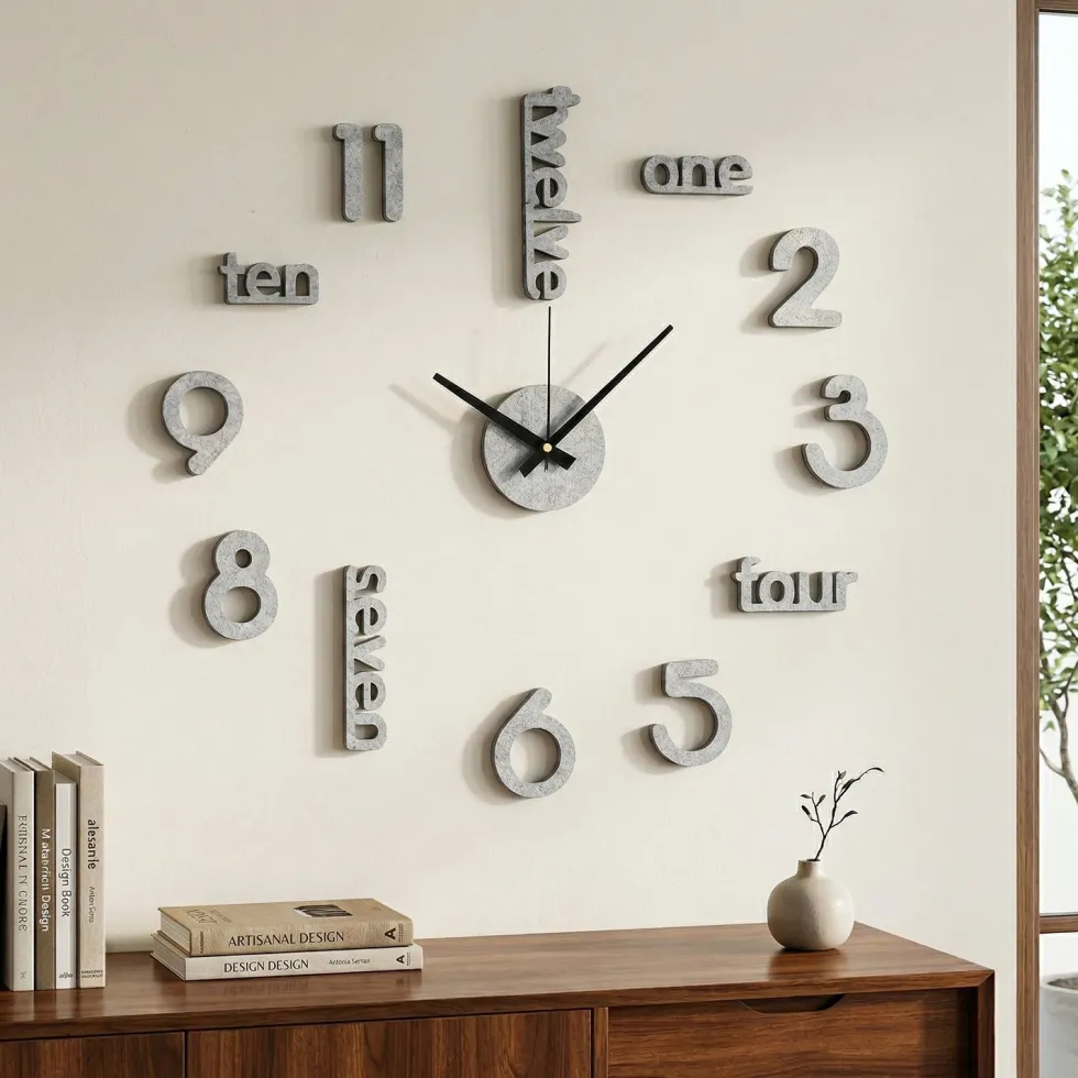 Orologio da Parete Adesivo Marble Fai da Te 60x60 cm