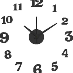 Orologio da parete adesivo Nero 50x50 cm