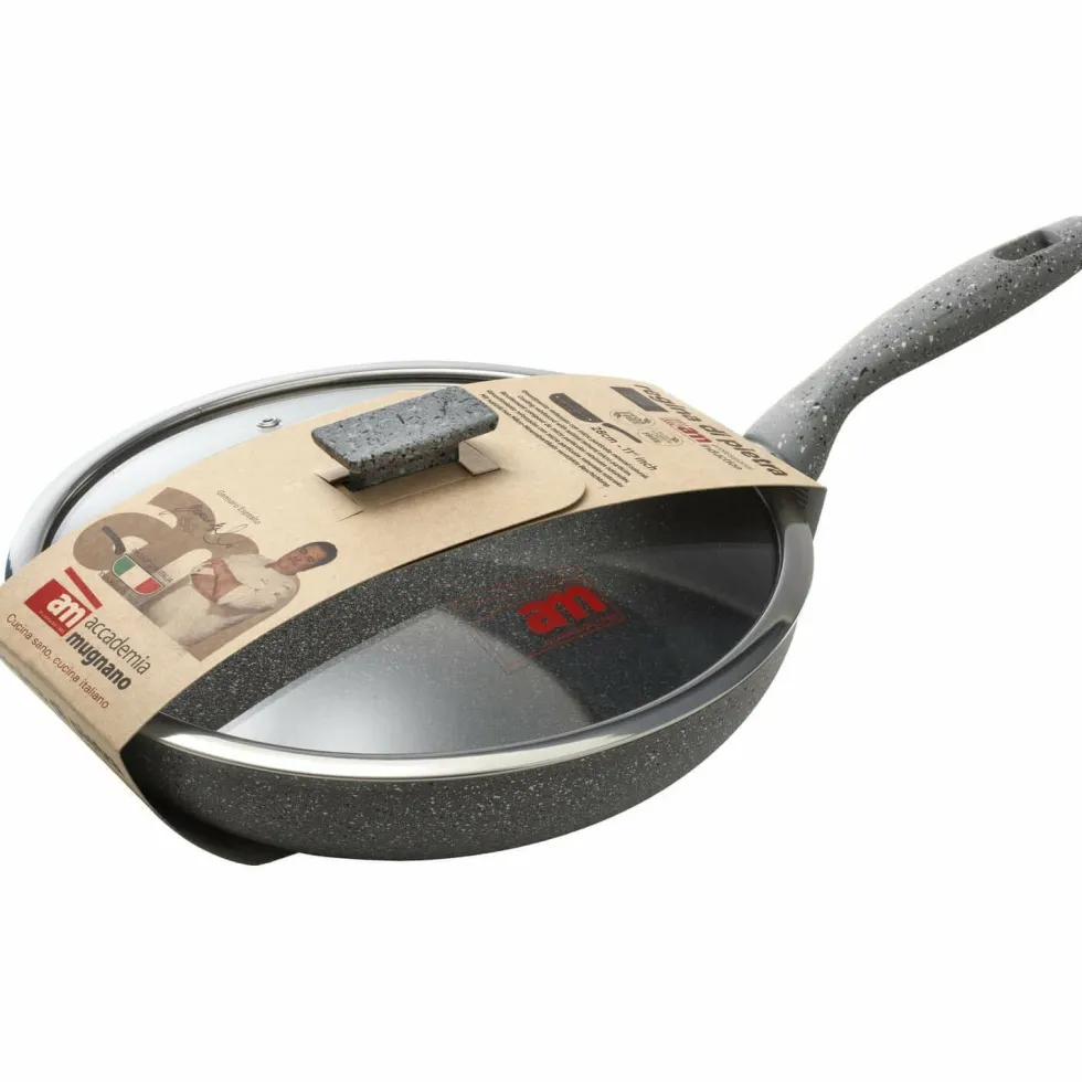 Padella antiaderente con coperchio in vetro Regina di pietra Induction diametro 28 cm