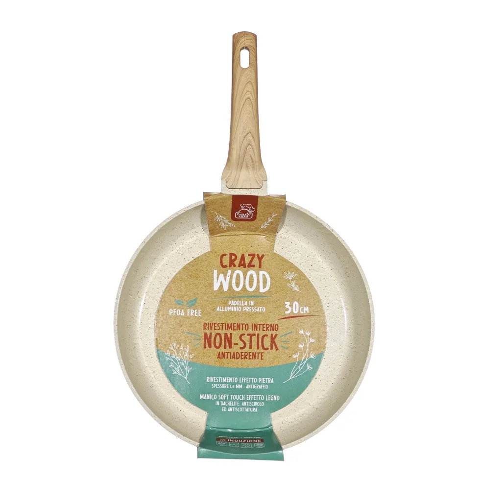 Padella Antiaderente in alluminio pressato Crazy Wood diametro 30 cm