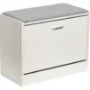 Panca porta scarpe con seduta in MDF Effetto Legno Bianco h50x63x30 cm