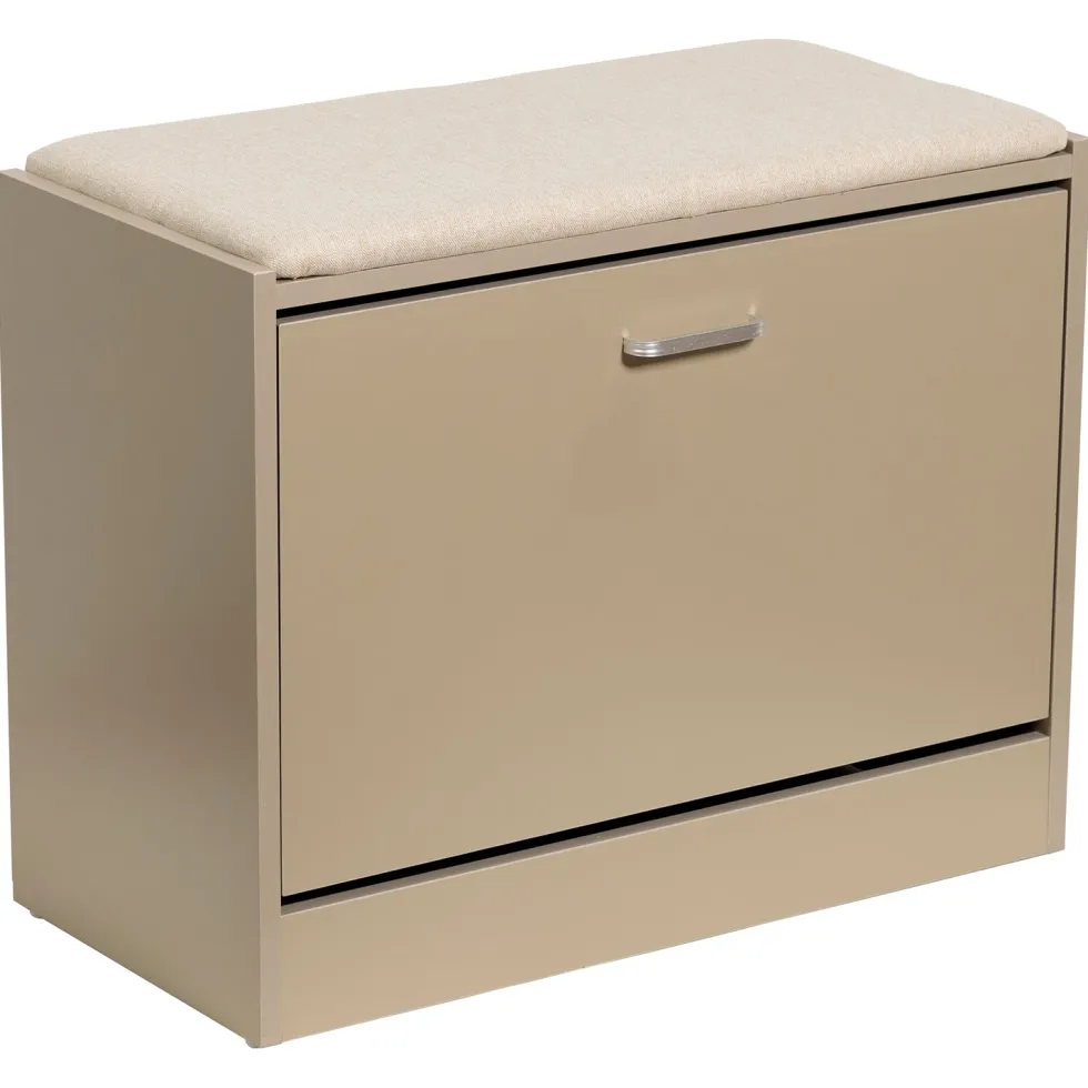 Panca porta scarpe con seduta in MDF Tortora h50x63x30 cm