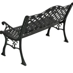 Panchina da Giardino in Ghisa Decorata Verde- h85x128x63 cm