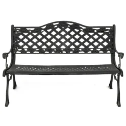 Panchina da Giardino in Ghisa Decorata Verde- h85x128x63 cm