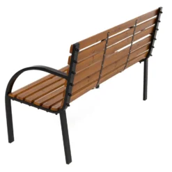 Panchina da Giardino 3 Posti in Acciaio e Legno di Abete