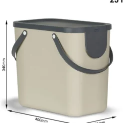 Pattumiera Albula Cappuccino 25 litri