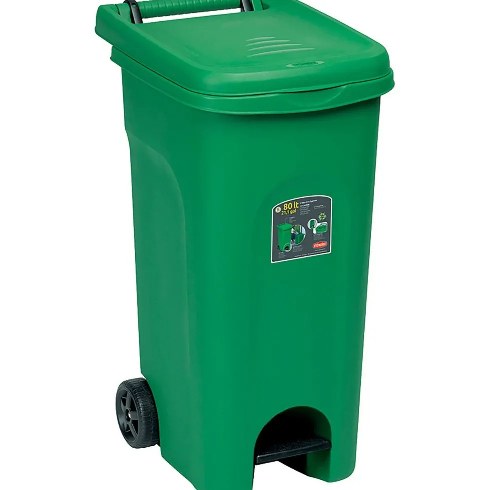 Pattumiera a Pedale Linea Urban Eco System Verde 80 Litri