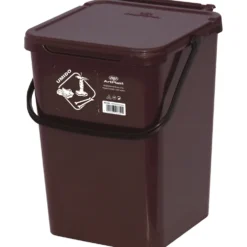 Pattumiera con coperchio colore marrone 10 litri