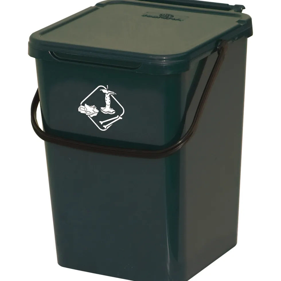 Pattumiera con coperchio colore verde 10 litri