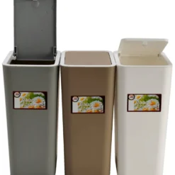 Pattumiera con Coperchio Push 10 litri Linea Natural Style
