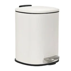 Pattumiera con Pedale in Acciaio Bianco Opaco Soft Close 3 litri