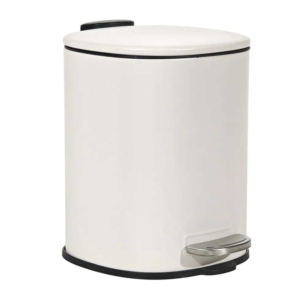Pattumiera con Pedale in Acciaio Bianco Opaco Soft Close 3 litri