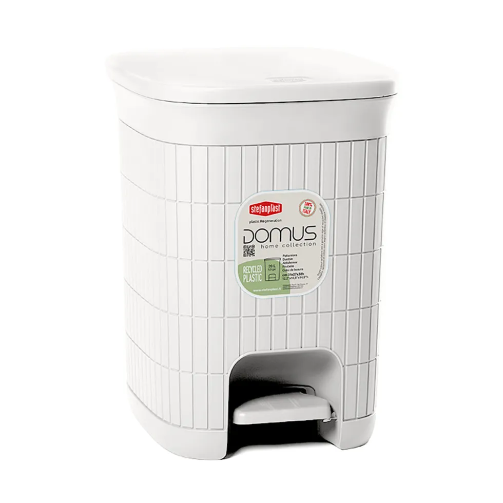 Pattumiera con pedale Linea Domus Bianca 20 litri