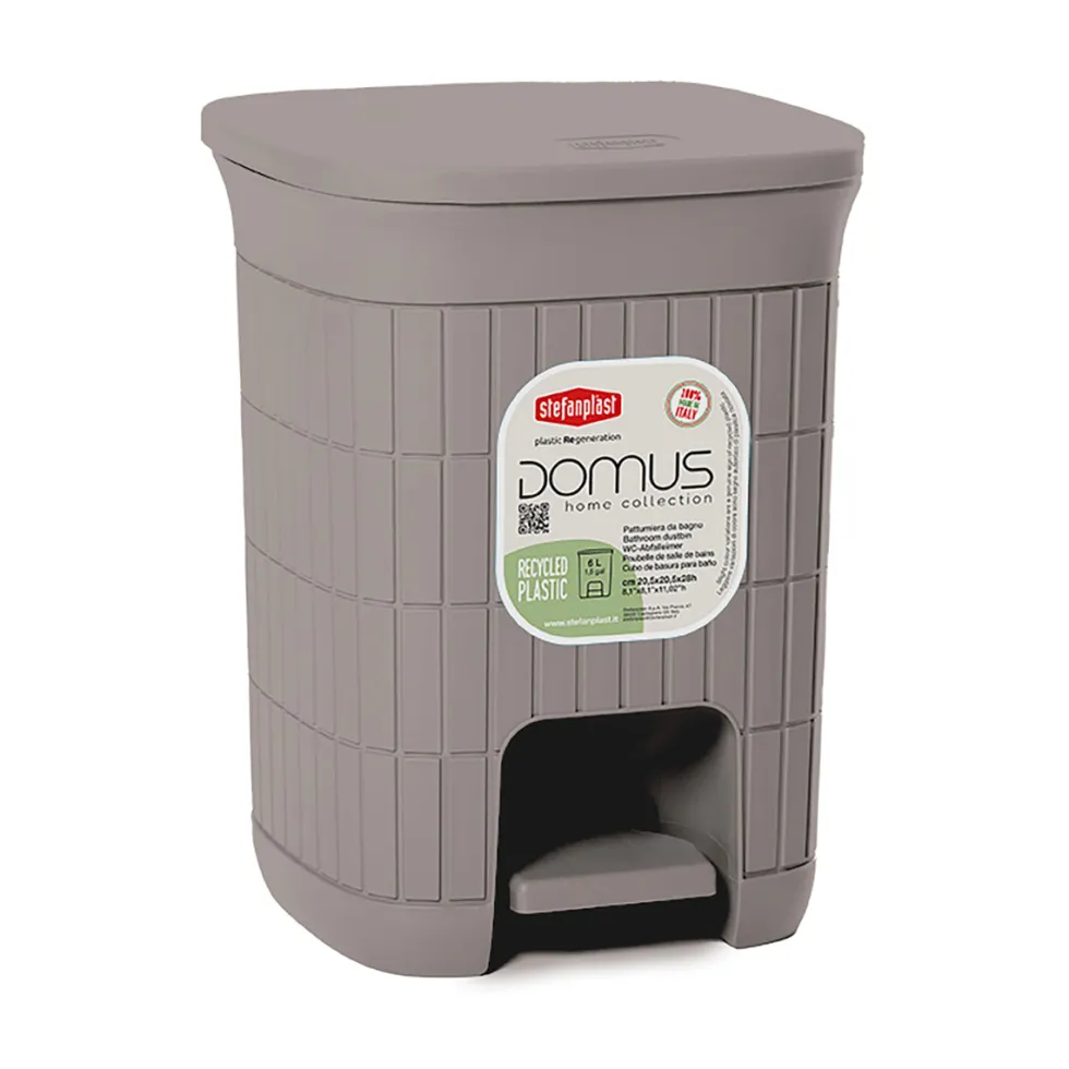 Pattumiera con pedale Linea Domus Tortora 6 litri