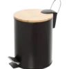 Pattumiera nera con top in bamboo 3 litri