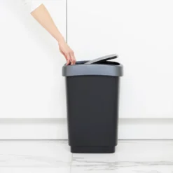 Pattumiera per raccolta differenziata con coperchio basculante Twist Argento 10 Litri