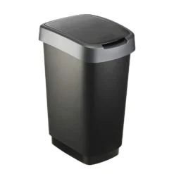 Pattumiera per raccolta differenziata con coperchio basculante Twist Argento 25 Litri