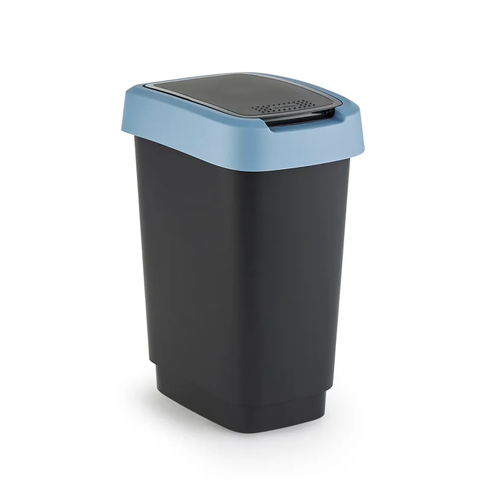 Pattumiera per raccolta differenziata con coperchio basculante Twist Blu 10 Litri